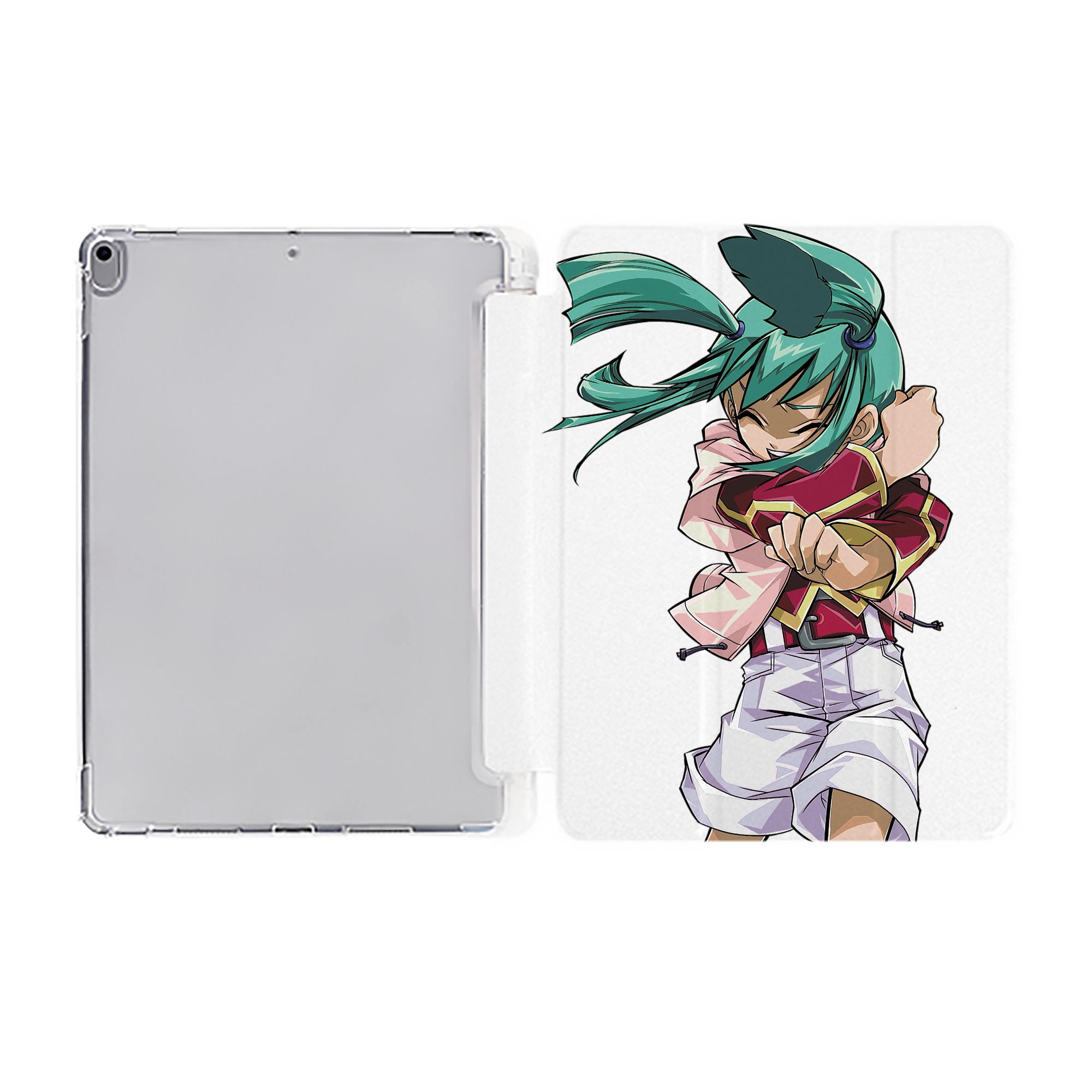 （画像用） 遊☆戯☆王 Yu-Gi-Oh! IPad ケース ペン収納付き 三つ折りスタンド PUレザー×シリコン 対応機種9.5/10.5/10.9インチ